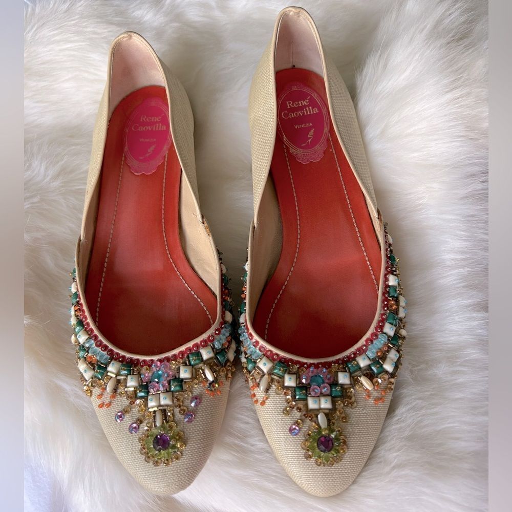 Rene Caovilla jeweled flats